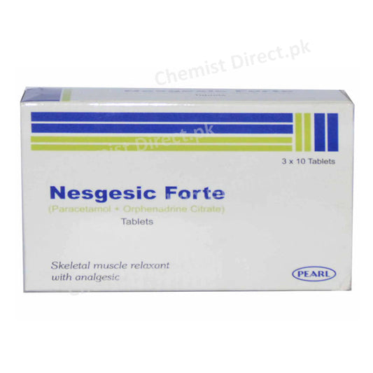 Nesgesic Forte Tablet Paracetamol + Orphenadrine Citrate Pearl Pharmaceuticals