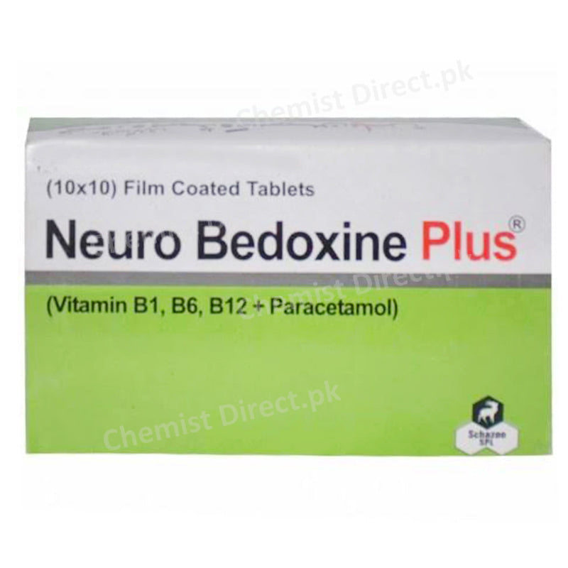 Neuro Bedoxine Plus Tablet Schazoo Pharmaceuticals Pvt Ltd Vitamin Supplement Thiamine HCl 100mg Cyanocobalamin 200mcg Pyridoxine 100mg Paracetamol 250mg