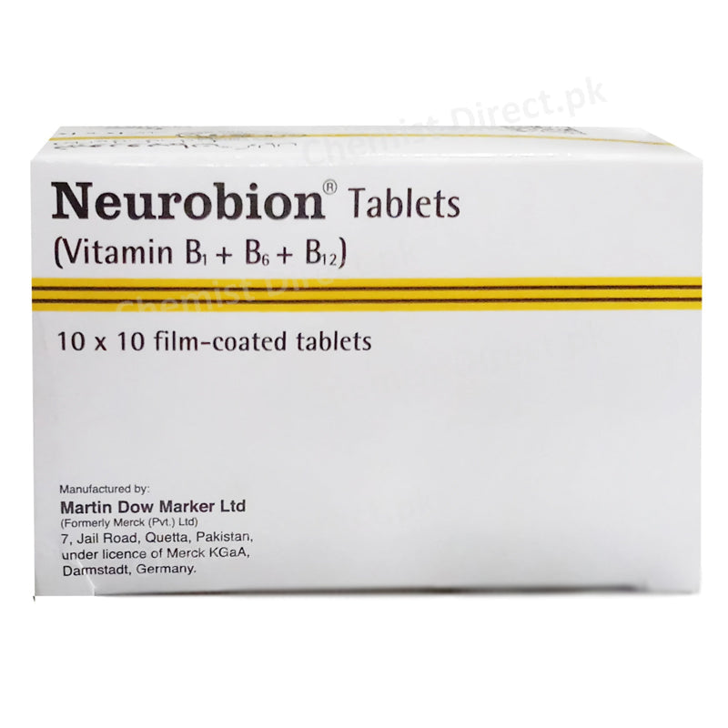 Neurobion Tablet Martin Dow Pharmaceuticals Pak Ltd Vitamin Supplement Vitamin B1 B6 B12 Combinations