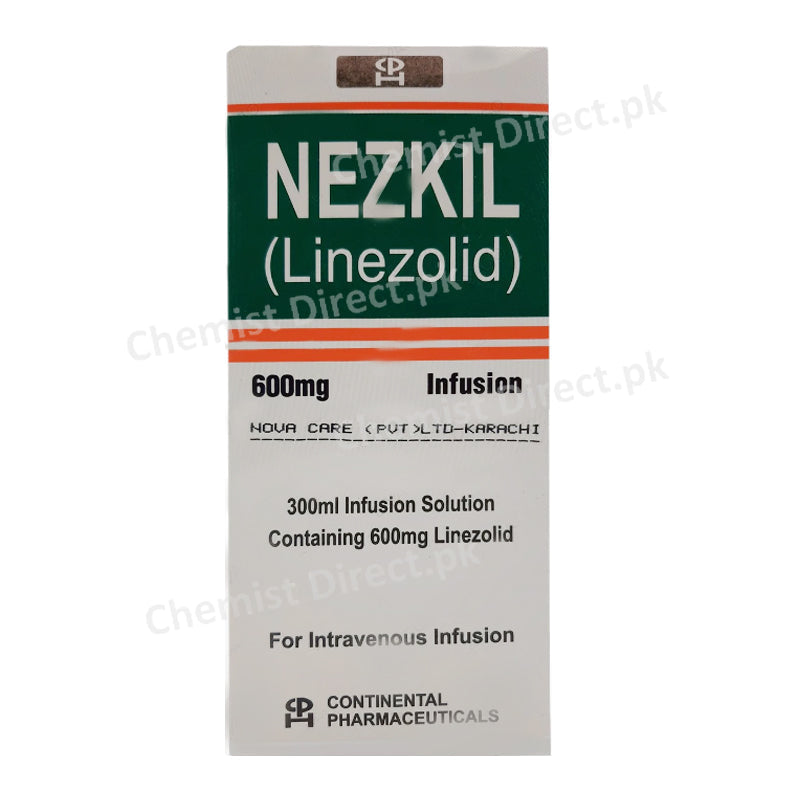 Nezkil 600mg Infusion 300ml Continental Pharma Anti-bacterial Oxazolidone Linezolid