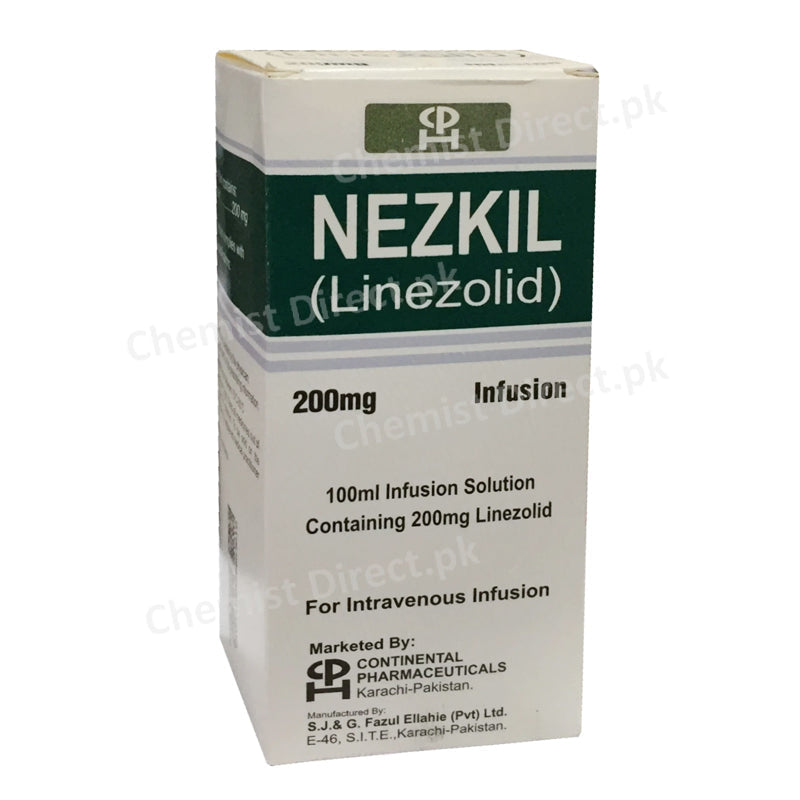 Nezkil Infusion 200mg Continental Pharma Anti-bacterial Oxazolidone Linezolid