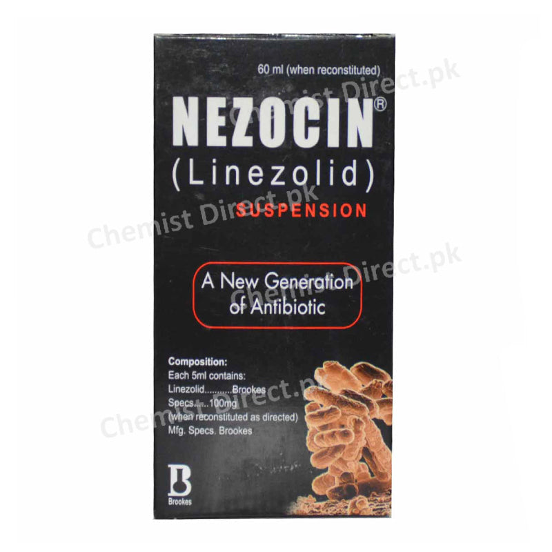 Nezocin 60ml Syrup Suspension Brookes Pharma Oxazolidone Linezolid