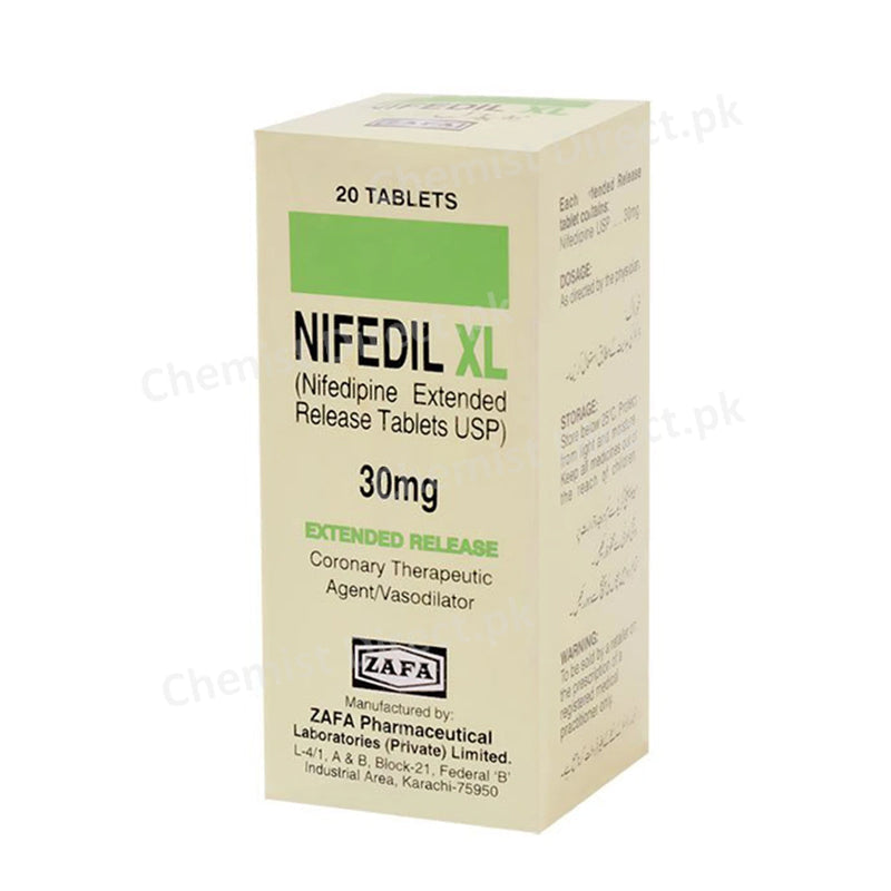 Nifedil XL 30mg Capsule Zafa Pharma Anti-Hypertensive Nifedipine