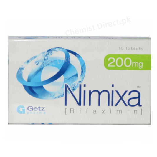 Nimixa 200mg Tablet Antibiotic Rifaximin Getz Pharma