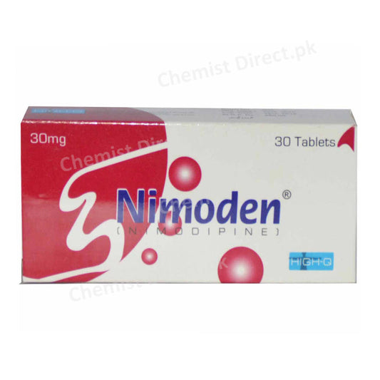 Nimoden 30mg Tablet High Q Pharmaceuticals Anti-Hypertensive Nimodipine