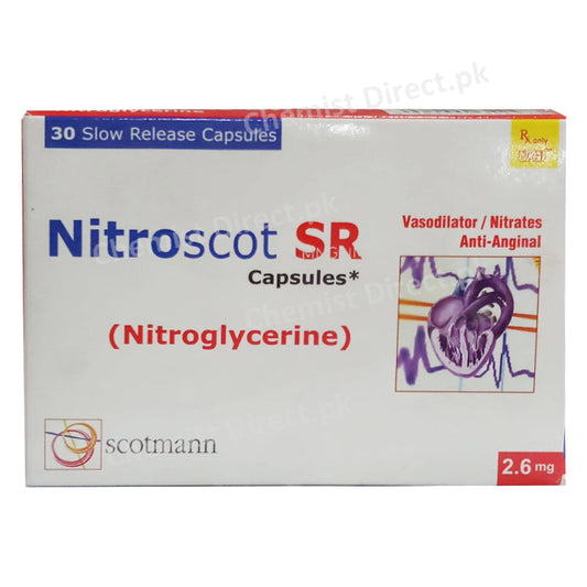 Nitroscot Sr 2.6mg Tablet Scotmann Pharmaceuticals Nitrates Nitroglycerin