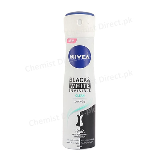 Nivea Black & White Invisible Deo Spray 150 Ml Personal Care