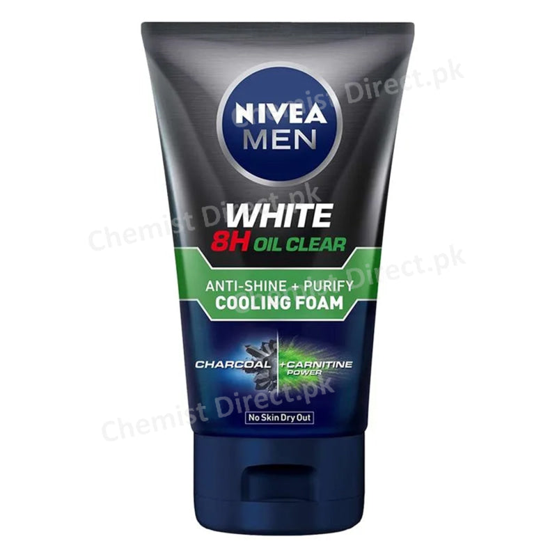 Nivea Men White 8H Oil Clear Cooling Foam 100Ml Personal Care