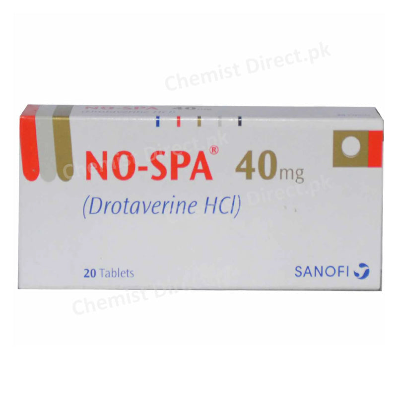 No Spa 40mg Tablet Sanofi Aventis Anti Spasmodic Drotaverine
