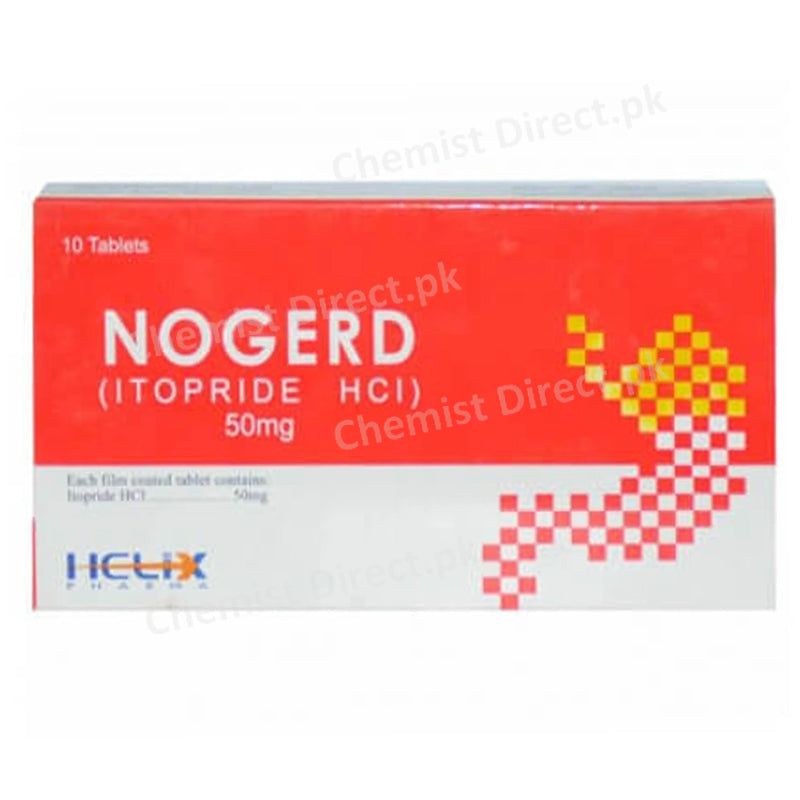 Nogerd 50mg Tablet Helix Pharma Pvt Ltd Gastroprokinetics Itopride HCl
