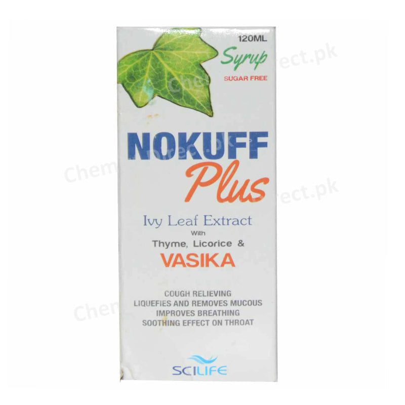 Nokuff Plus Syrup 120ml SciLife Pharma Cough Suppressant Ivy Leaf Extract