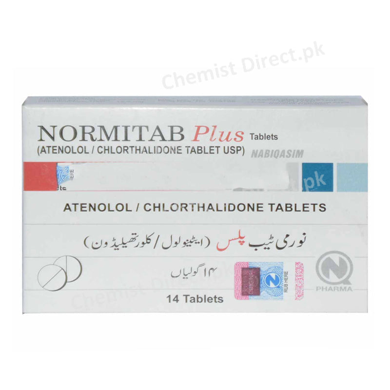 Normitab Plus Tablet Anti-Hypertensive Nabiqasim Industries Atenolol 50mg Chlorthalidone 12.5mg