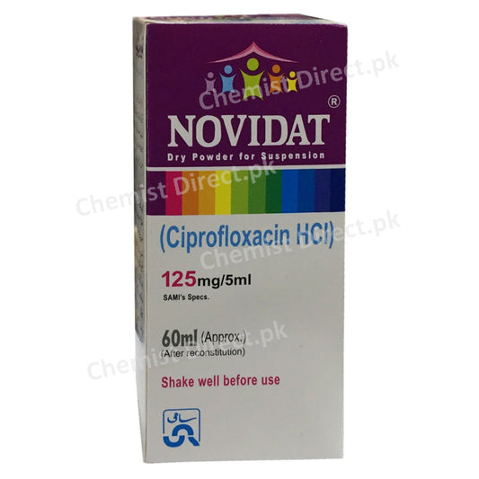 Novidat 125mg 5ml Syrup Sami Pharmaceuticals Quinolones Anti Bacterial Ciprofloxacin Hcl