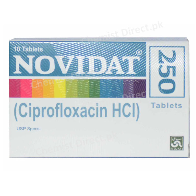 Novidat 250mg Tablet Sami Pharmaceuticals Quinolones Anti Bacterial Ciprofloxaci