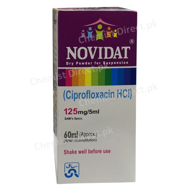 Novidat Ds Suspension 400mg Sami Pharmaceuticals Quinolones Anti Bacterial Ciprofloxacin Hcl