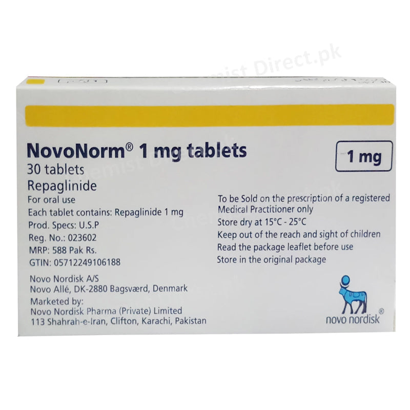 Novonorm 1mg Tablet Novo Nordisk Pharma Pvt Ltd Oral Hypoglycemic Repaglinide