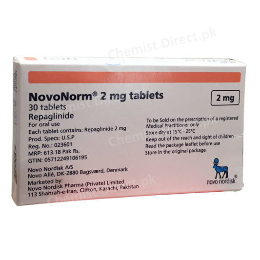 Novonorm 2mg Tablet Novo Nordisk Pharma Pvt Ltd Oral Hypoglycemic Repaglinid