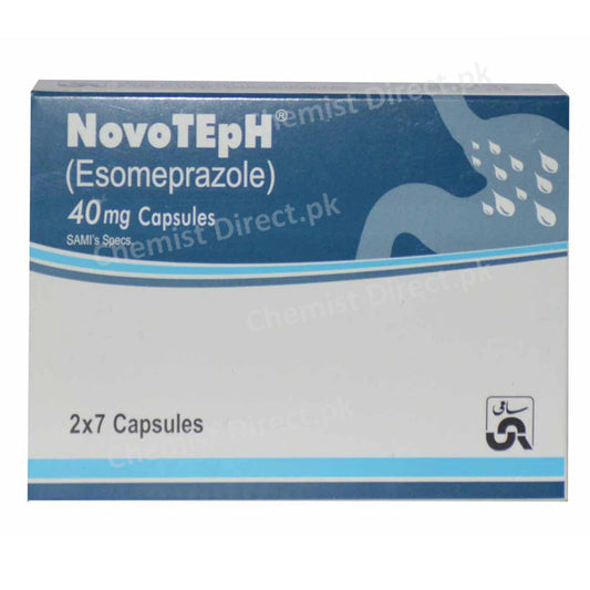 Novo Teph 40mg Capsule Sami Pharmaceuticals Anti Ulcerant Esomeprazole