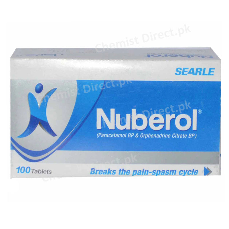 Nuberol Tablet Searle Pakistan Muscle Relaxants Paracetamol 450mg Orphenadrine Citrate 35mg