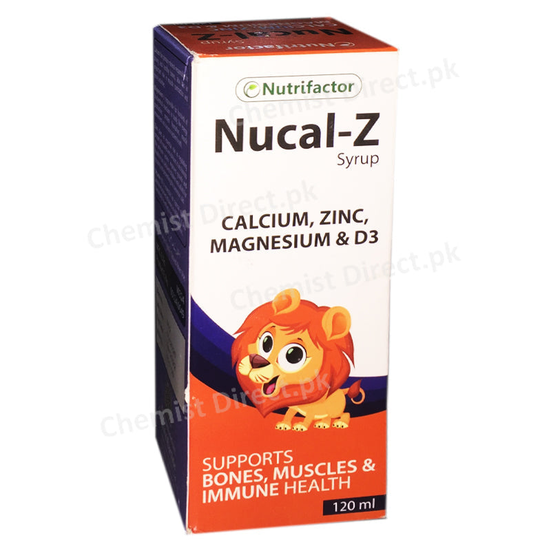 Nucal Z Syrup 120ml Nutrifactor Pvt ltd Mineral supplepments Calcium Magnesium and Zinc