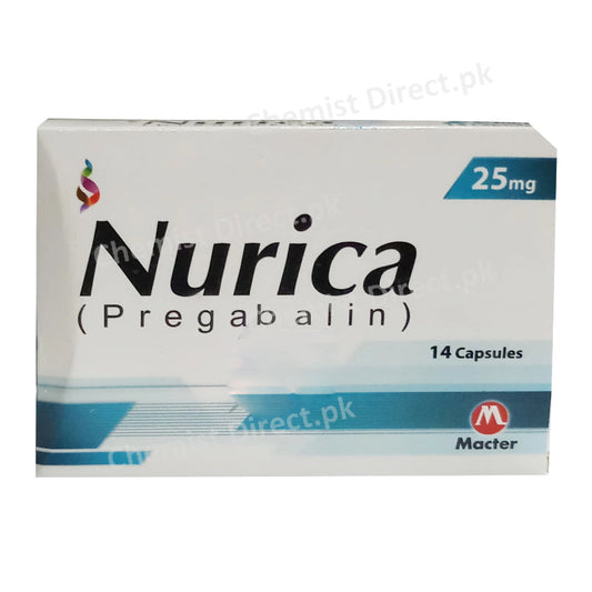 Nurica 25mg Capsule Macter International Pregabalin