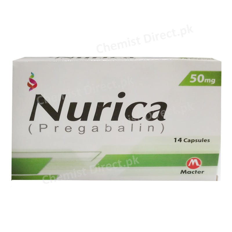 Nurica 50mg Capsule Macter International Pregabalin