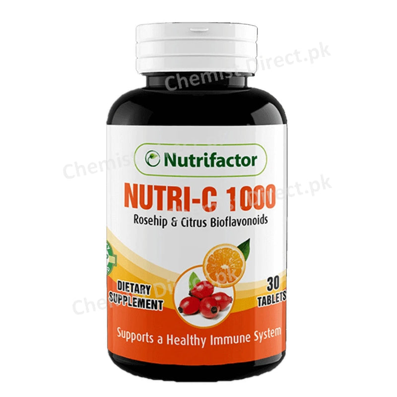 Nutri-C 1000 Tablet Rosehip & Citrus Bioflavonoids Dietary Supplement Nutrifactor