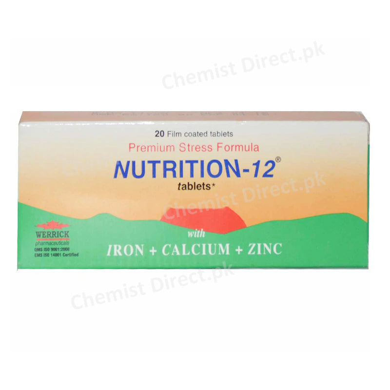 Nutrition-12 Tablet Werrick Pharmaceuticals Iron+Calcium+Zinc