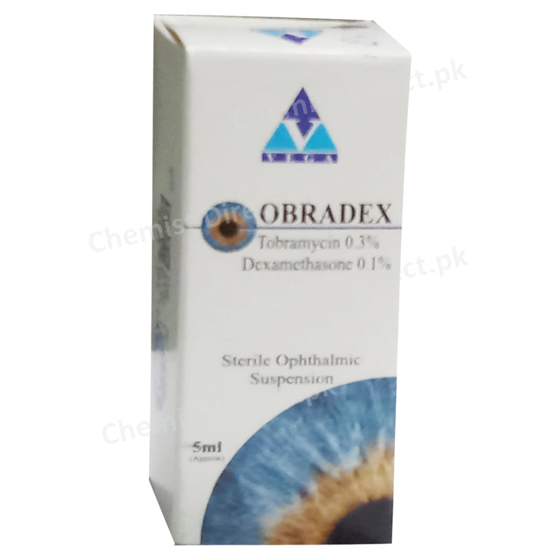 Obradex Eye Drop 5ml Vega Pharmaceuticals Pvt. Ltd Anti Infective Corticosteroid Tobramycin 3mg Dexamethasone 1mg