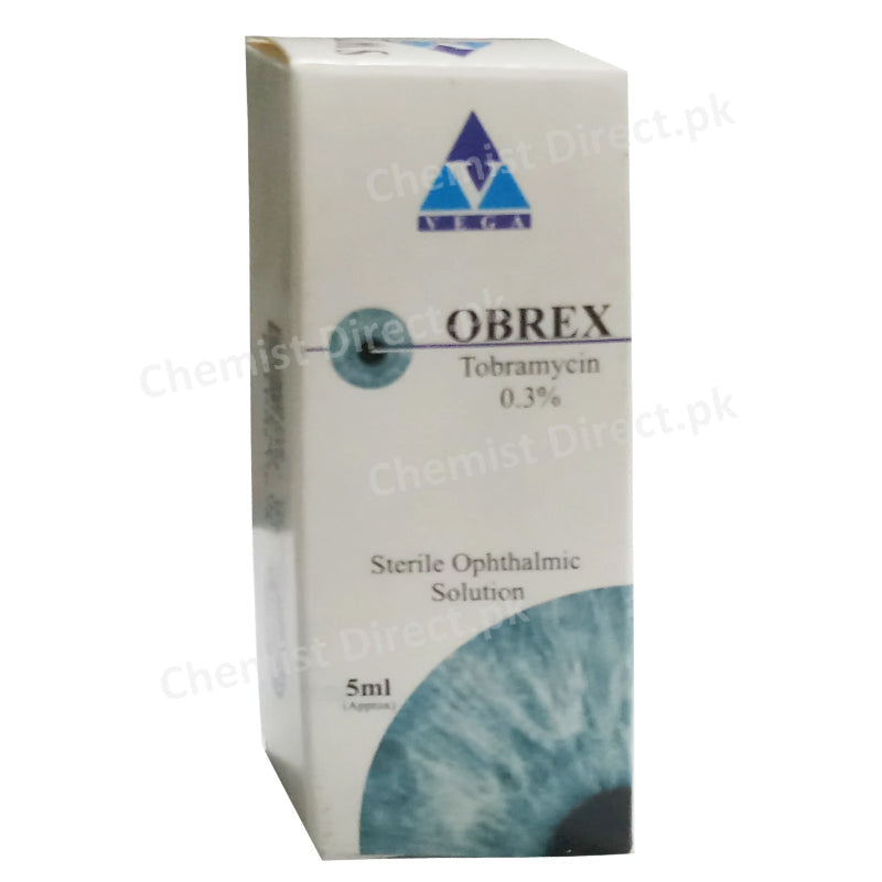 Obrex Eye Drops 0.3 5ml Vega Pharmaceuticals Pvt  Ltd Anti Infective Tobramycin