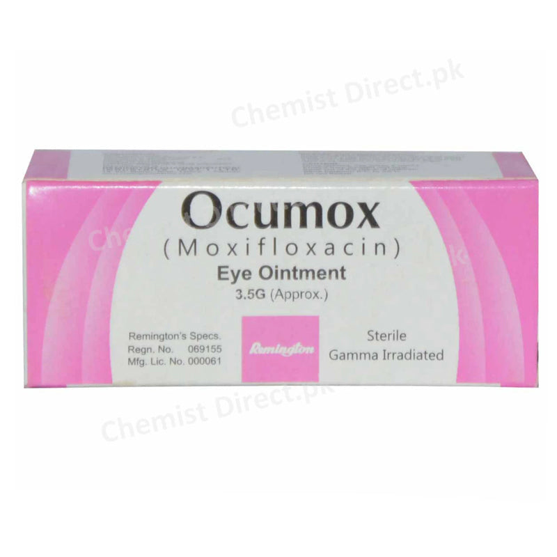 Ocumox Eye Ointment 3.5 g Remington Pharmaceuticals Anti Infectives Moxifloxacin