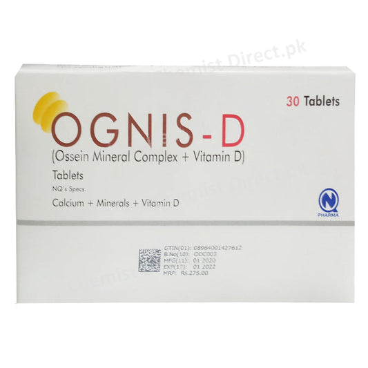 Ognis D Tablet NabiqasimIndustries Pvt Ltd Mineral Supplement Ossein Mineral Complex 830mg Vit D 400IU