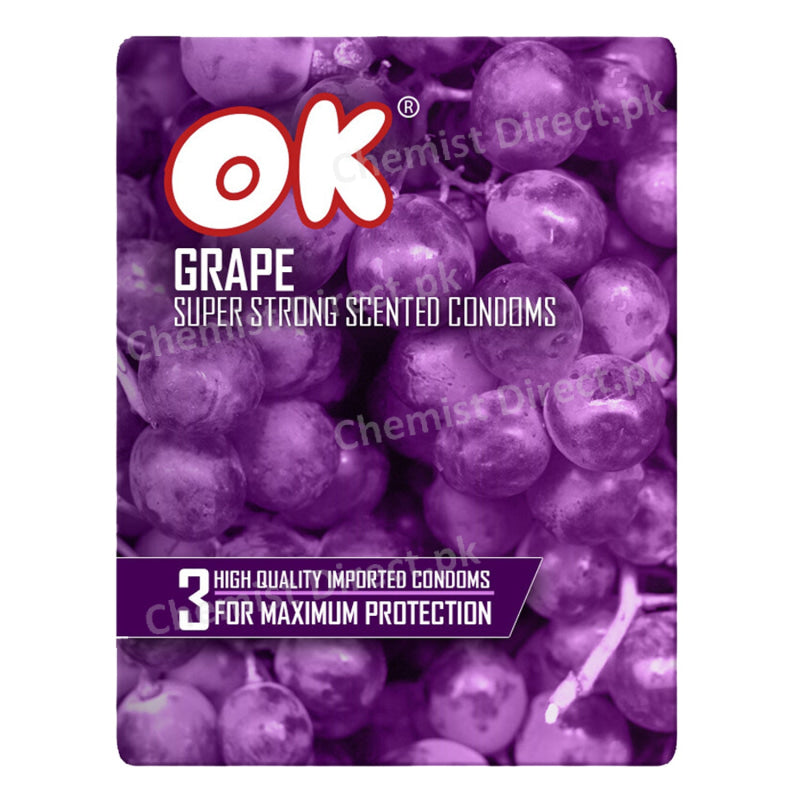 Ok Grape Condom 3 For Maximum Protection Personal Care
