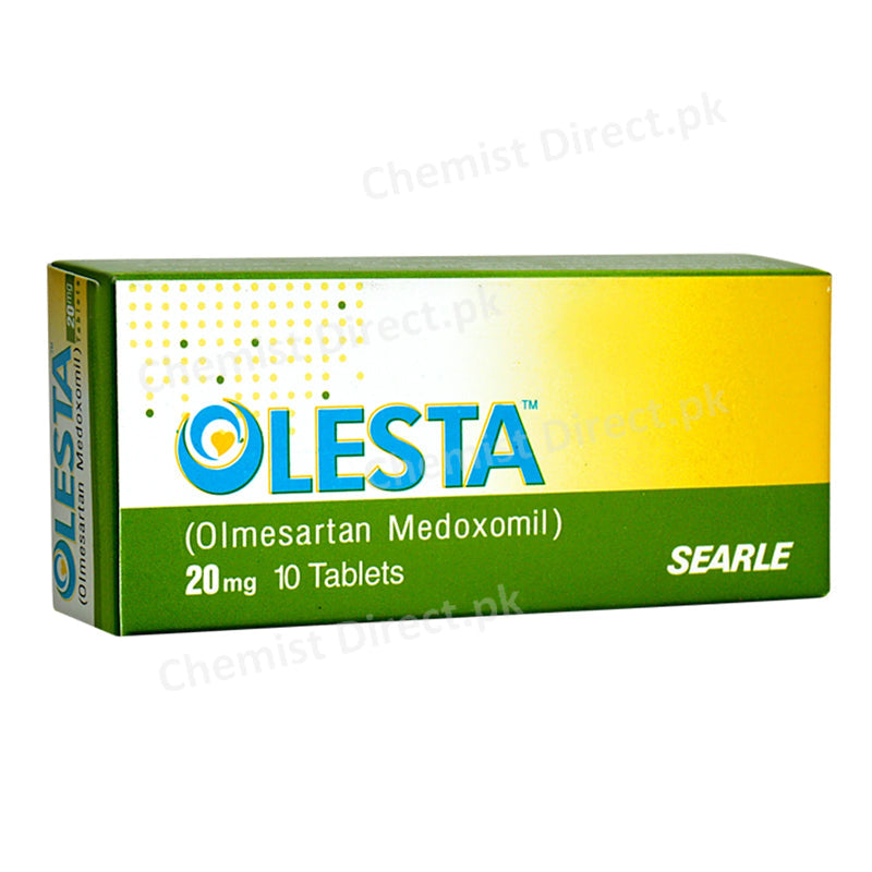 Olesta 20mg Tablet Anti-Hypertensive Olmesartan Medoxomil Searle Pakistan