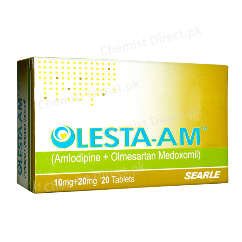 Olesta-AM 10/20mg Tablet Anti-Hypertensive Amlodipine+Olmesartan Medoxomil Searle Pakistan