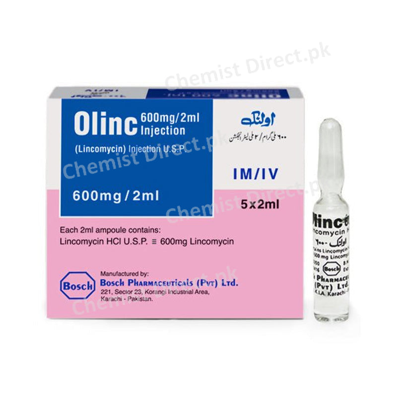 Olinc 600mg/2ml Injection Anti-Bacterial Lincomycin Bosch pharmaceuticals