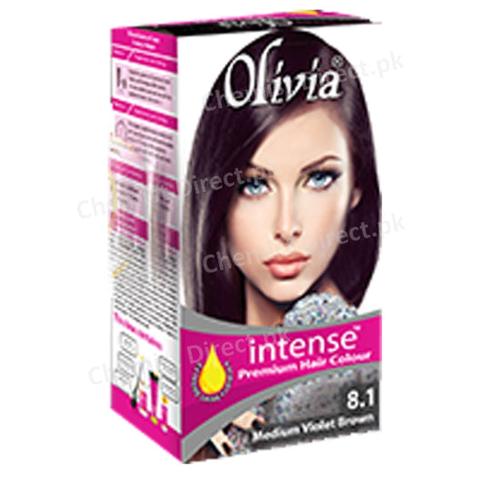 Olivia Intense Premium Hair Colour 8.1 Medium Violet Brown Personal Care