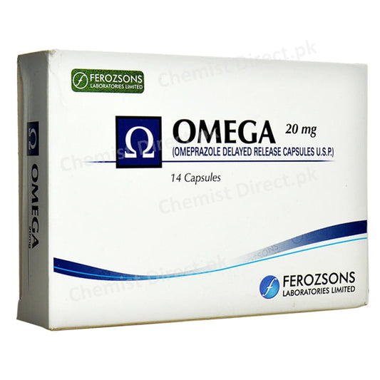 Omega 20mg Capsule Ferozsons Laboratories Ltd Anti Ulcerant Omeprazole
