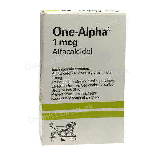 One-Alpha 1mcg leo Pharmaceuticals Alfacalcidol Vitamin-D Capsule.