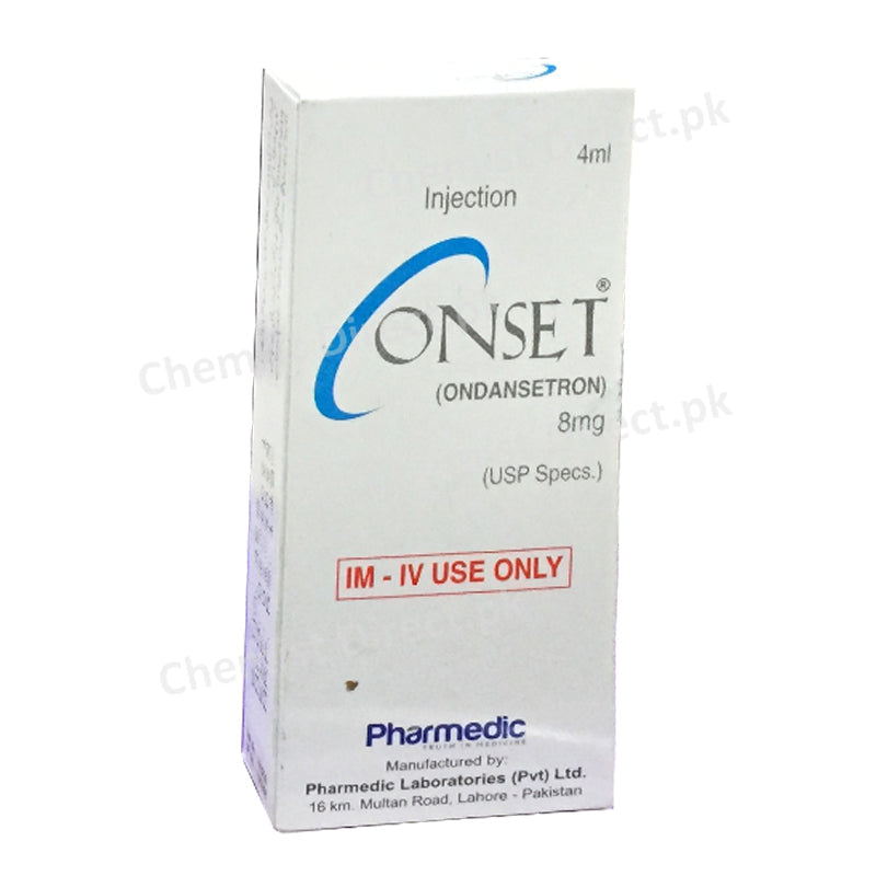 Onset 4mg Injection Anti-Emetic Ondansetron Pharmedic Laboratorie