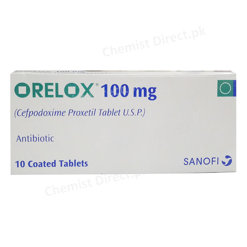     Orelox 100mg Tablet Sanofi Aventis Cephalosporin Antibiotic Cefpodoxime Proxetil
