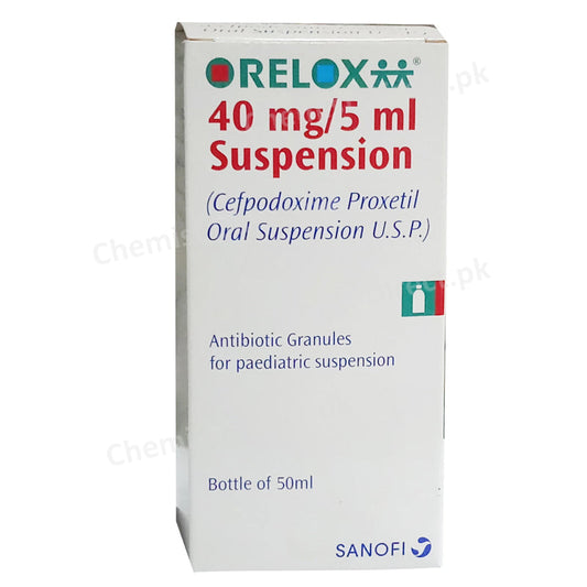 Orelox 40mg Suspension 50ml Sanofi Aventis Cephalosporin Antibiotic Cefpodoxime Proxetil