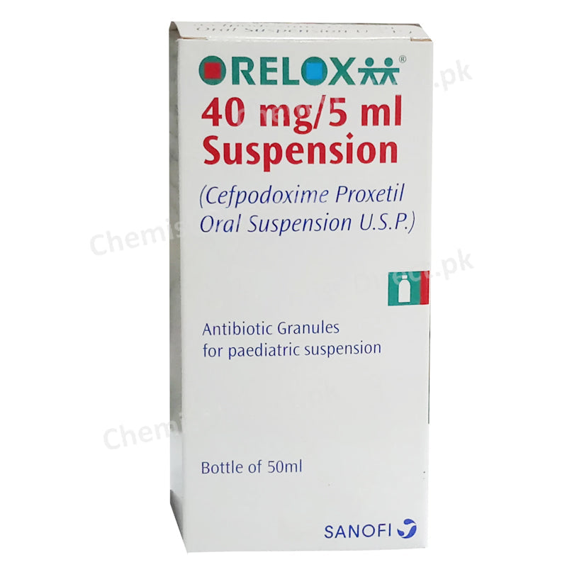 Orelox 40mg Suspension 50ml Sanofi Aventis Cephalosporin Antibiotic Cefpodoxime Proxetil