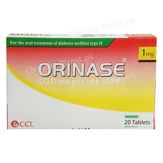 Orinase 1mg Tablet CCL Pharmaceuticals Oral Hypoglycemic Glimepiride