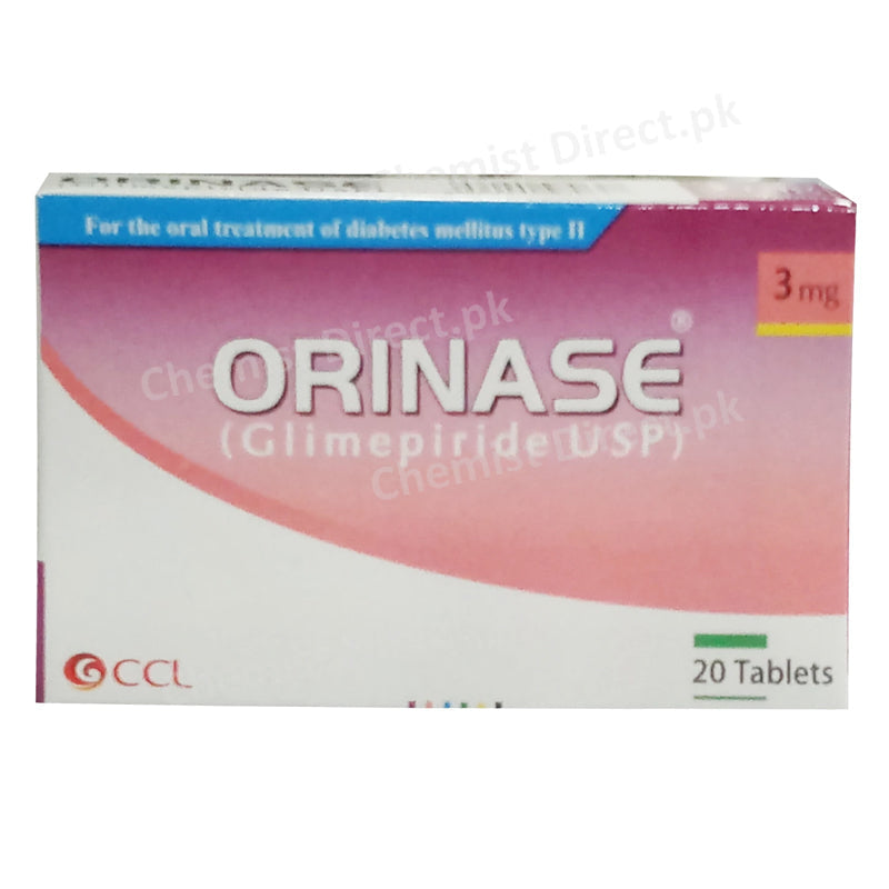     Orinase 3mg Tablet CCL Pharmaceuticals Oral Hypoglycemic Glimepiride