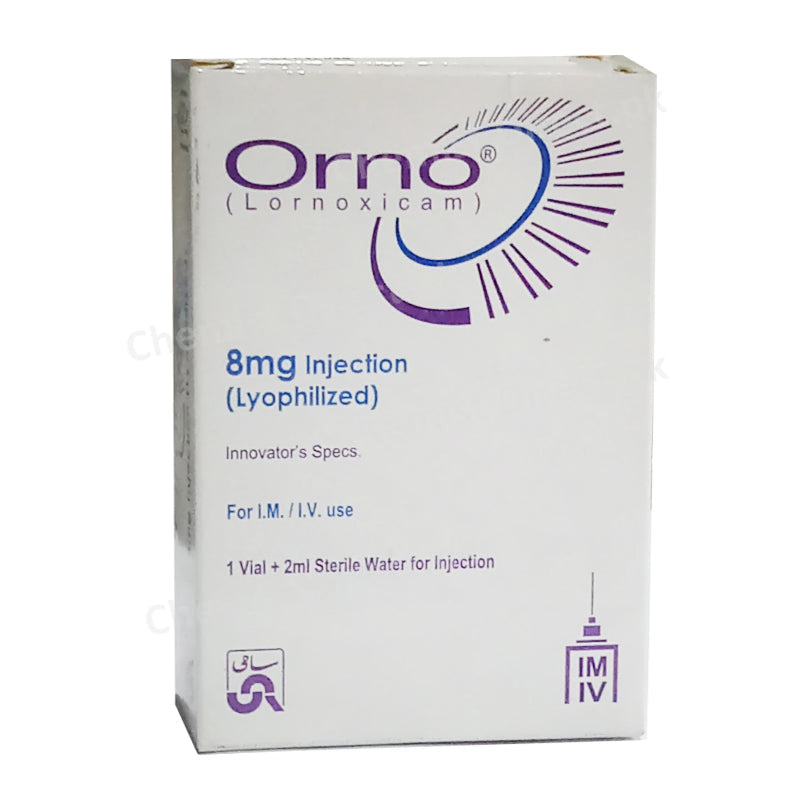 Orno 8mg Injection Sami Pharmaceuticals Lornoxicam Nsaid