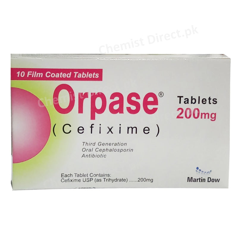 Orpase 200mg Tablet Cefixime Antibiotic Martin Dow Pharma