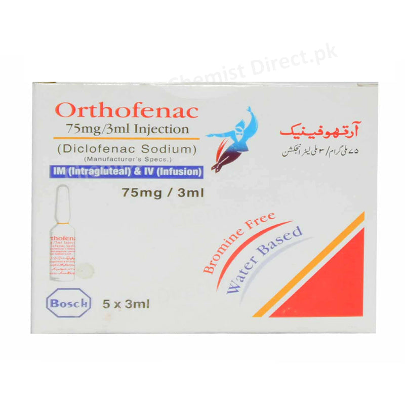 Orthofenac 75mg/3ml Injection Diclofenac Sodium Bosch Pharmaceuticals