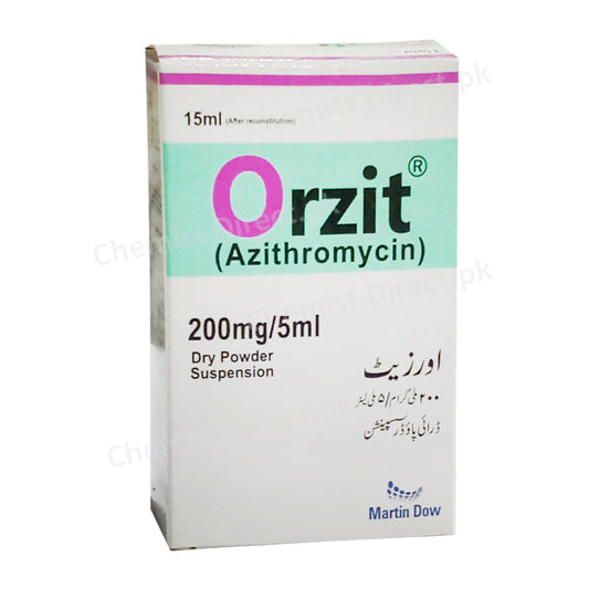 Orzit 200mg/5ml 15ml Dry Powder Suspension Azithromycin Martin Dow Pharma