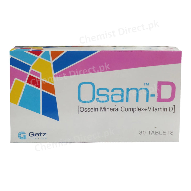 Osam-D Tablet Ossein Mineral Complex Vitamin-D Getz Pharma Calcium&Mineral Supplement